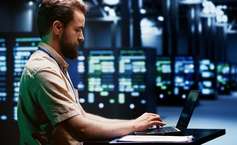 Illustration depicting the convergence of AI assistants and computational power, symbolizing the future of information access and assistance.