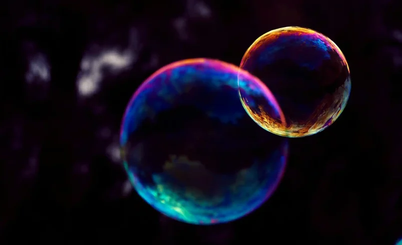 Graph showing the rise and potential fall of AI investments, symbolizing the AI bubble.