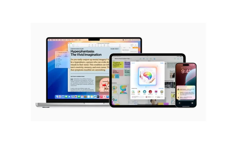Screenshot of an iPhone showcasing the new Apple AI features in iOS 18.1.